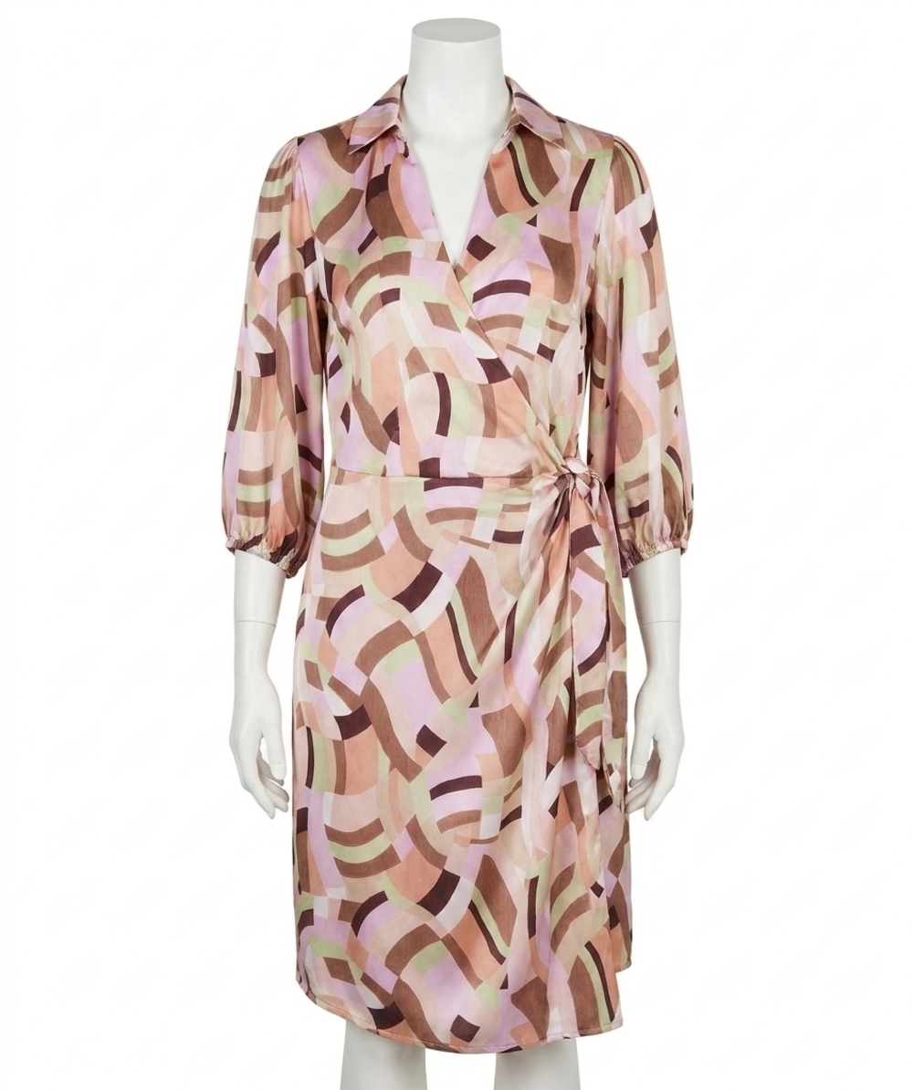 NEW ESQUALO gena geometric overlay dress in multi